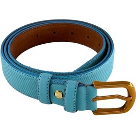 Resim Süzer Deri 3 Cm Genişlik %100 Hakiki Roys Deri Nikel Tokalı Dikişli Kadın Kemer Kırmızı - B817 Mavi 