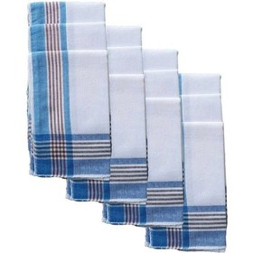 Resim Elif Mira 12 Li El Cep Yaka Kumaş Mendil 30x30 Cm 100 Pamuklu Şah Mavi 