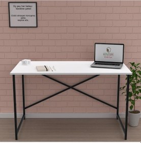 Resim Kenzlife Ofis Masası Sasuke 075 070 60 Byzsyh Bilgisayar Çalışma Büro Beyaz 