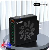 Resim Muti 8 Port Usb Hızlı Şarj Cihazı Qc3.0 Toplam 120 W Yüksek Hızlı Şarj Cep Us Plug Black ' Beyaz 