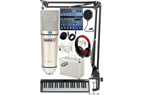 Resim AyrStore Stüdyo Ekipmanları Midi Live Paket-4 Ses Kartlı Mikser Midi Klavye Cx1 Mikrofon Kulaklık 