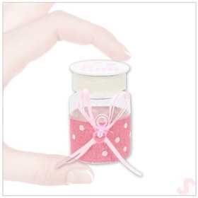 Resim Emzikli Plastik Kavanoz, 6,5cm X 4cm X 12 Adet - Pembe Renkli Çok Renkli 