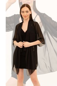 Resim Laranor Siyah Şifon Kimono&hırka 