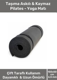 Resim Taşıma Askılı Konfor Modeli Çift Taraflı Kaymaz Yoga Meditasyon Minderi Siyah Mat Çok Renkli 