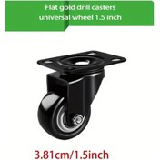 Resim Dashanshop 8 Parça 360 Sessiz Döner Tekerlek - 1.5 İnç Siyah Ev Ofis Mobilya Tekerleği 