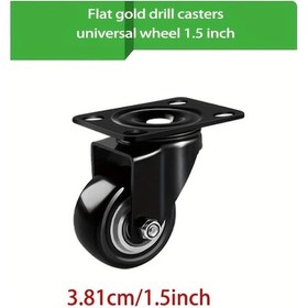 Resim Dashanshop 8 Parça 360 Sessiz Döner Tekerlek - 1.5 İnç Siyah Ev Ofis Mobilya Tekerleği 