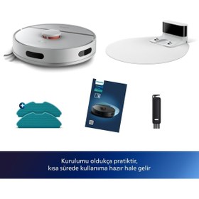 Resim Philips Xu3000/02 , 3000 Serisi Islak Kuru Moplu Beyaz Robot Süpürge,4000 Pa, , 0.35 Litre ,wi-fi Desteği 