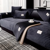 Resim Gülümse Brand Plüş Kadife Koltuk Kılıfı, Kısa Pile, Kaymaz, Evcil Hayvan Dostu, Modern Stil, Makine Yıkamalı, Tek, Çift, Üçlü ve Dörtlü Koltuklar için Koltuk Koruyucu, Polyester Kumaş, 250-300g Kare Ağırlık 