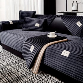 Resim Gülümse Brand Plüş Kadife Koltuk Kılıfı, Kısa Pile, Kaymaz, Evcil Hayvan Dostu, Modern Stil, Makine Yıkamalı, Tek, Çift, Üçlü ve Dörtlü Koltuklar için Koltuk Koruyucu, Polyester Kumaş, 250-300g Kare Ağırlık 