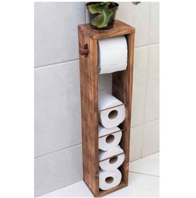 Resim Wc Kağıtlık Tuvalet Kağıtlığı Ahşap Banyo 3008 