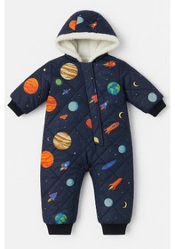 Resim Freemen Bebek Astronot Tulum Kapüşonlu Ve Kürklü Lacivert 