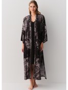 Resim Suwen Rustic Uzun Sabahlık Sh26118615l911 Siyah Desenli 