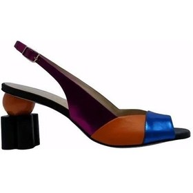 Resim Poletto Hakiki Deri Bej Sandalet Topuklu 4183 173 V1-537 Bej 