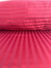 Resim Çizgili Saten Bordo 2 Adet 50x70 Yastık Kılıfı Bordo 