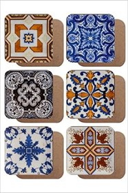 Resim UNT Mandala Temalı Vintage 6'lı Ahşap Bardak Altlığı Seti UNTNM740 
