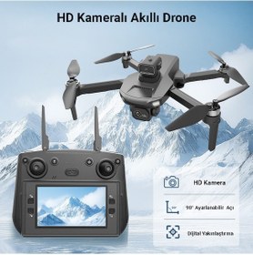 Resim İdragon W9 Akıllı Mini Drone Fırçasız Motor Ekranlı Kumanda Çift Kameralı Drone 