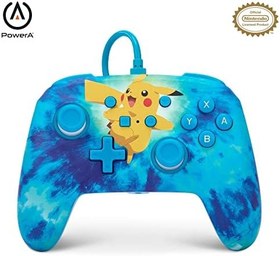Resim Nintendo Switch için geliştirilmiş kablolu PowerA Controller - Tie Dye Pikachu, Gamepad, oyun kumandası, kablolu denetleyici, resmi lisanslı 