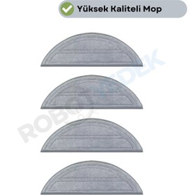 Resim robotyedek Roborock S8 Pro (Ultra Değil!) Uyumlu 4 Adet Mikrofiber Mop Bez 