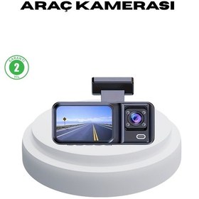 Resim 170 Geniş Açılı 3 Kameralı Araç İçi Kayıt Cihazı Gece Görüşlü 