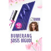 Resim Skygo ModaCar Bumerang Sosis Bigudi Tarak Seti 8 mm Kalınlık 10 Adet 