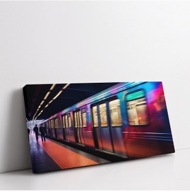 Resim Renkli Metro Panoramik Yatay Kanvas Tablo 