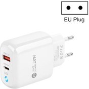 Resim Pd04 Pd20w Type-c Qc18w Led Göstergeli Usb Cep Telefonu Şarj Cihazı, Ab Fiş Beyaz 