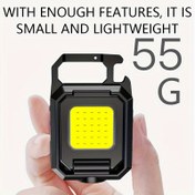 Resim 1 adet USB Şarj Edilebilir Mini LED Anahtarlık Işık COB ile, Dahili Lityum Polimer Pil - Dayanıklı Alüminyum Alaşım, Manyetik Taban, 36V ve Altı Gece Balıkçılığı, Yürüyüş için 