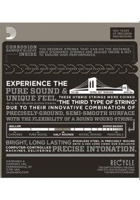 Resim D'addario Ehr350 Elektro Tel Set Half Round Jazz Lıte 