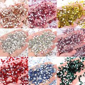 Resim 1000/500 Adet 2/3/4mm Yuvarlak Düz Tabanlı Reçine Taşlar - Çok Renkli Parıltılı Sentetik Taşlar, DIY Tırnak Sanatı, Manikür ve Pedikür için - Çeşitli Boyutlar & Canlı Tonlar, Tırnak Taşları, El İşi Malzemeleri, Yansıtıcı Yüzey, Düz Taban Tasarımı 