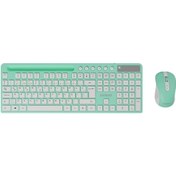 Resim Everest Km-730 Yeşil/beyaz Kablosuz Multimedya Q Klavye Mouse Set 