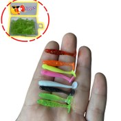 Resim 50 Adet Mini T Kuyruk Yumuşak Yem - 3.0cm 3D Taklit Minnow Balıkçılık Yemi, Alabalık ve Tatlısu/Tuzlu Su Balıkları İçin Uygun, Gerçekçi Bölümlü Tasarım Silikon Suni Solucanlar, Çok Renkli, Av Malzemesi 