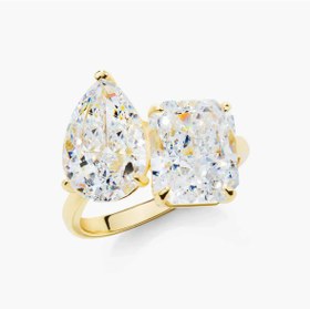 Resim Toi et Moi Moissanite Ring - Silver / 9 