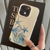 Resim Su boyası çiçek jöle balığı mavi desen, for iPhone 16 PRO MAX/14/16 PLUS/15/13P/12/11 için uygun TPU telefon kılıfları, şık ve koruyucu iş kılıfları 