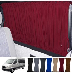 Resim Pandami Mercedes Sprinter W906 Orta 2006-2018 Uyumlu Bordo Raylı Oto Perde Takımı 