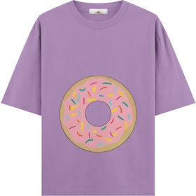 Resim Donut Girl - Hamile Oversize Tshirt - Bej / M / Oversize 