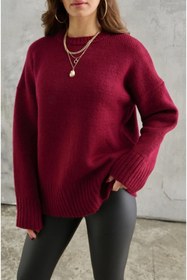 Resim Souls Fruit Kadın Standart Beden Bisiklet Yaka Oversize Uzun Bordo Triko Pinterest Kazak 