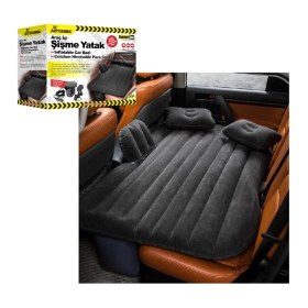 Resim PINUKS Şişme Araç Yatağı Çakmaklık Pompalı Oto Aksesuar Premium 