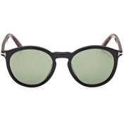Resim Tom Ford Ft 1021 01n 51 Unisex Oval Parlak Siyah Kemik Güneş Gözlüğü 