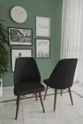 Resim DEREN HOME Mabel Serisi 6 Adet Siyah Mutfak Ve Salon Sandalyesi 