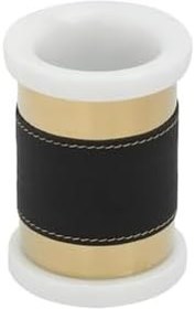 Resim Mayaglory Vogue Serisi Doğal Mermer Taş Deri Yuvarlak Diş Fırçalık Siyah Gold Renk 3050 