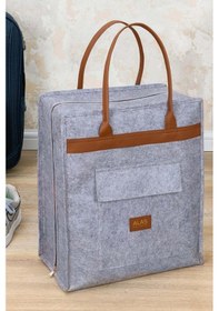 Resim Deri Kulplu Ayakkabı Seyahat Çantası, Gri, 35 X 22 X 40 Cm Gri 