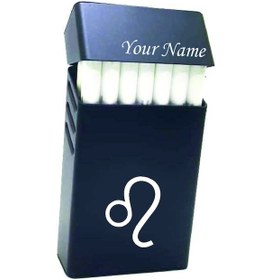 Resim Aslan Burcu Kazıma Kişiye Özel Metal Sigara Tabakası Paketi Taşım 