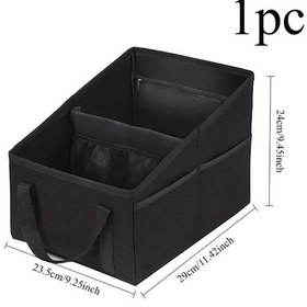 Resim Dashanshop Siyah Kompakt Katlanır Araç Koltuğu Düzenleyici Bölmeli File Cepli Seyahat Çözümü 