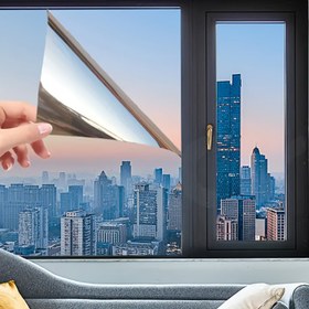 Resim Elektrostatik Adsorpsiyonlu Tek Yönlü Perspektif Çift Taraflı Gümüş Güneş Filmi Rulosu ile UV Işıklarını Engelleyen ve İzolasyon Sağlayan 