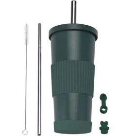 Resim Dilele Paslanmaz Çelik Inci Süt Çay Bardağı/pipet Yalıtım Bardağı, DL068 (Yurt Dışından) 