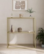 Resim Dekoport Oskar Gold (ESKİTME) Metal Dresuar - Şeffaf Cam 
