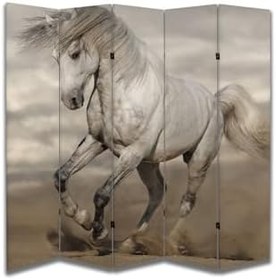 Resim Vahşi At Temalı Özel Tasarım Paravan Room Divider Oda Bölücü PRVN-1330-1, 220 x 180 