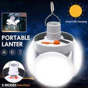 Resim 1 adet MACROCOSM Güneş Enerjili/USB Katlanabilir Top Işıklı Fener - Kamp, Ofis, Okuma ve Dış Mekan Kullanımı için Kancalı Tasarımıyla Taşınabilir Acil Durum Feneri, Çok Yönlü Aydınlatma | Dayanıklı Plastik Gövde, Güneş Asılı Fener 