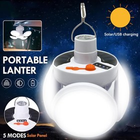 Resim 1 adet MACROCOSM Güneş Enerjili/USB Katlanabilir Top Işıklı Fener - Kamp, Ofis, Okuma ve Dış Mekan Kullanımı için Kancalı Tasarımıyla Taşınabilir Acil Durum Feneri, Çok Yönlü Aydınlatma | Dayanıklı Plastik Gövde, Güneş Asılı Fener 
