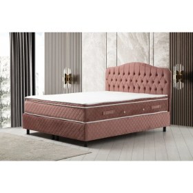 Resim Minar Vassi Baza+Başlık+Miray Gizli Pedli Yatak Gül Kurusu 160X200 